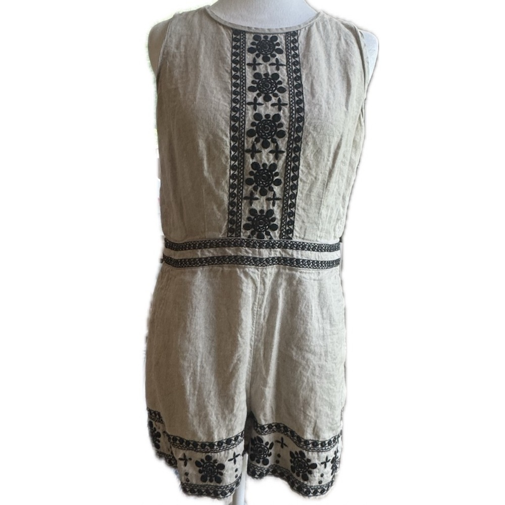 Ann Taylor LOFT Linen Shorts Romper 6P - Picture 2 of 9